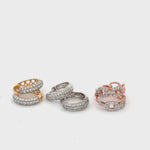 Load and play video in Gallery viewer, Pave Statement 3 Style Diamond Huggies