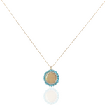 Load image into Gallery viewer, Etched Turquoise Coin Necklace