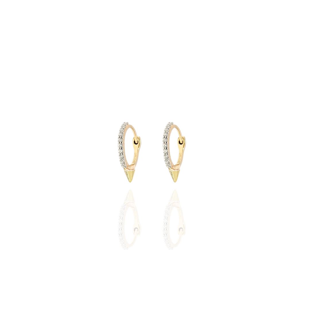 Pave Simple Spikes Diamond Huggies