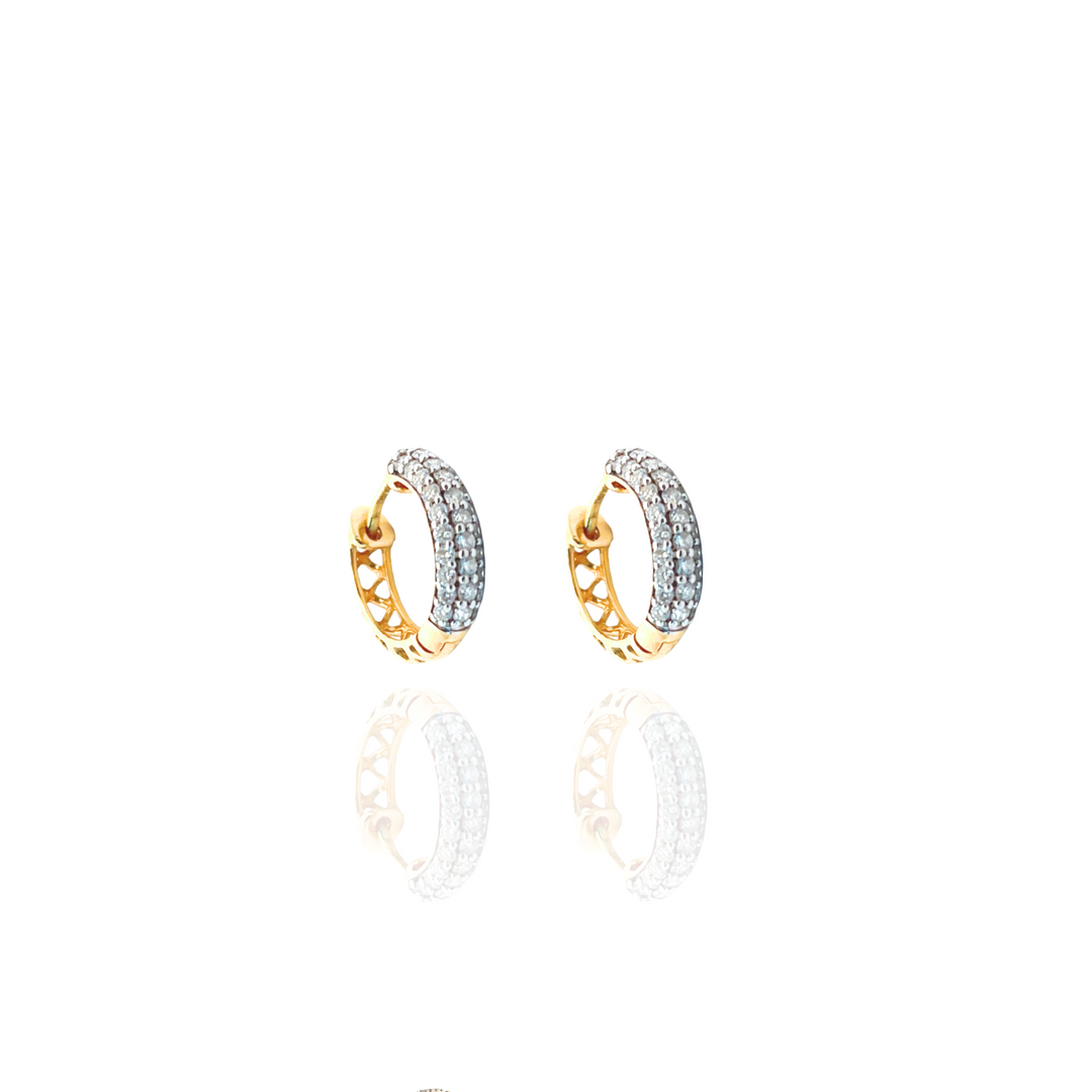 Pave Statement 3 Style Diamond Huggies