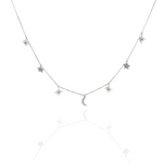 Load image into Gallery viewer, Wilderness Dangling Star And Moon Necklace