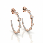 Load image into Gallery viewer, Pave Statement Multi Diamond Hoops