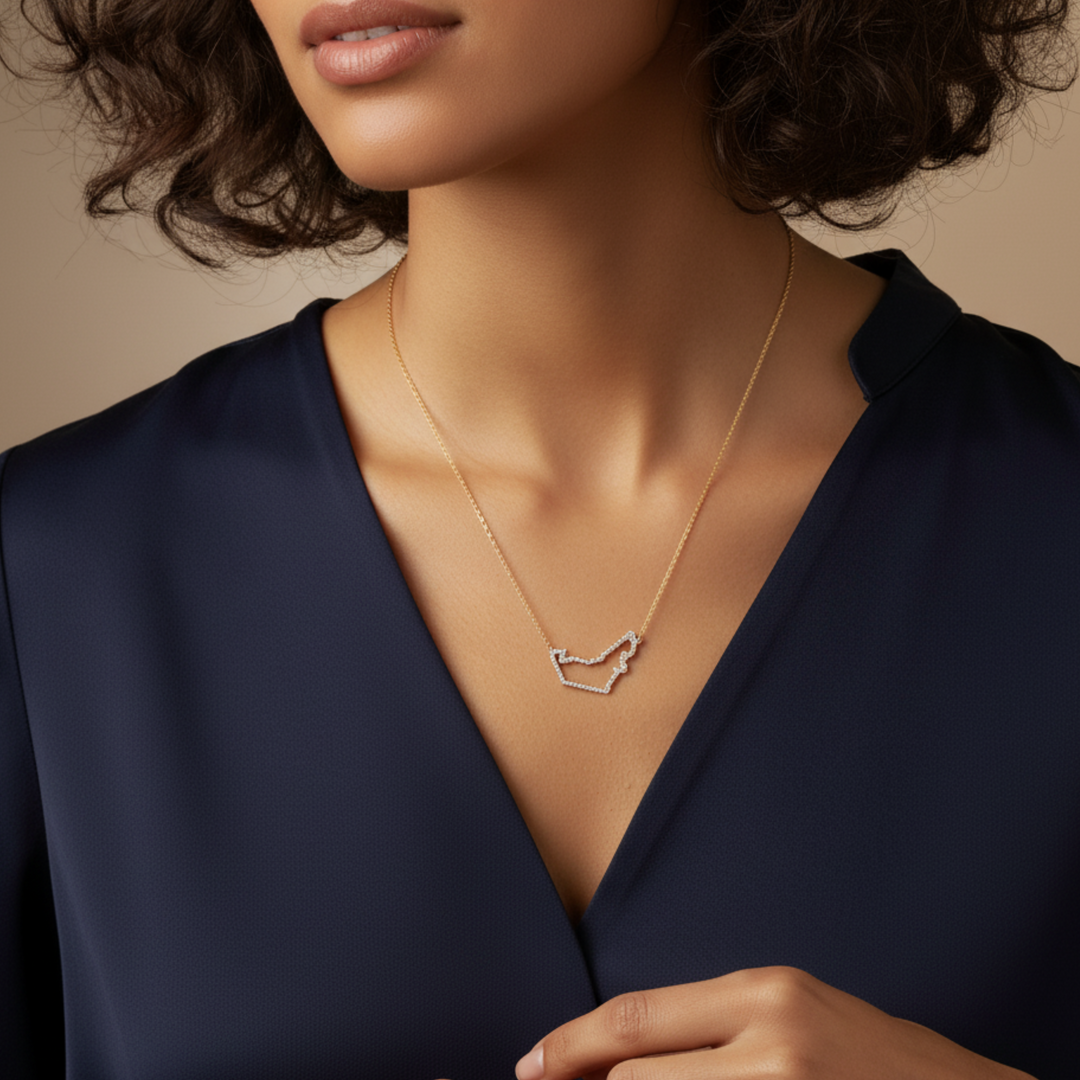 World Map Necklace