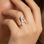 Load image into Gallery viewer, Sentiments Icon Alphabet Diamond Ring
