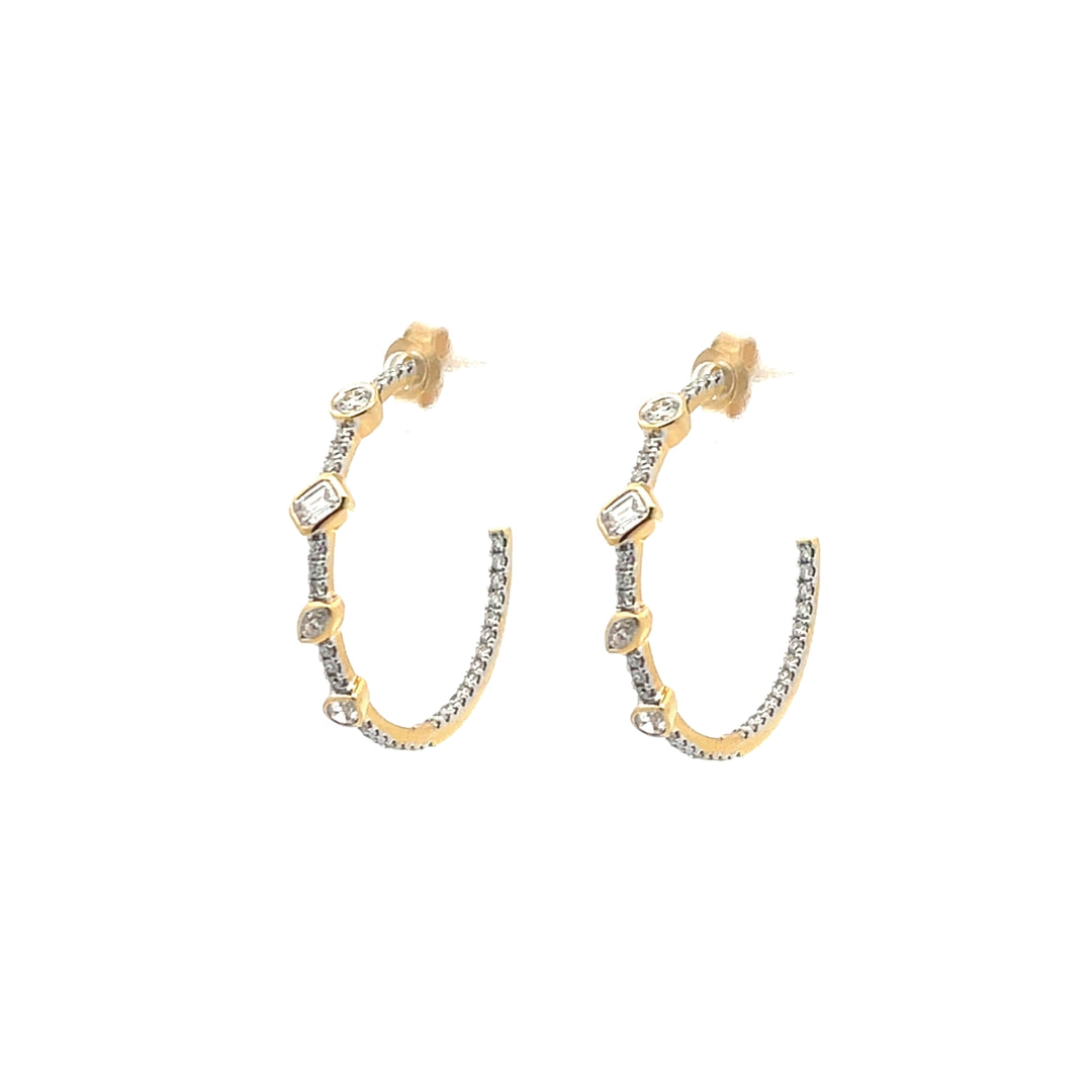 Pave Statement Multi Diamond Hoops