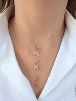 Load image into Gallery viewer, 18k Rose Gold Breast Cancer Charm / Pendant
