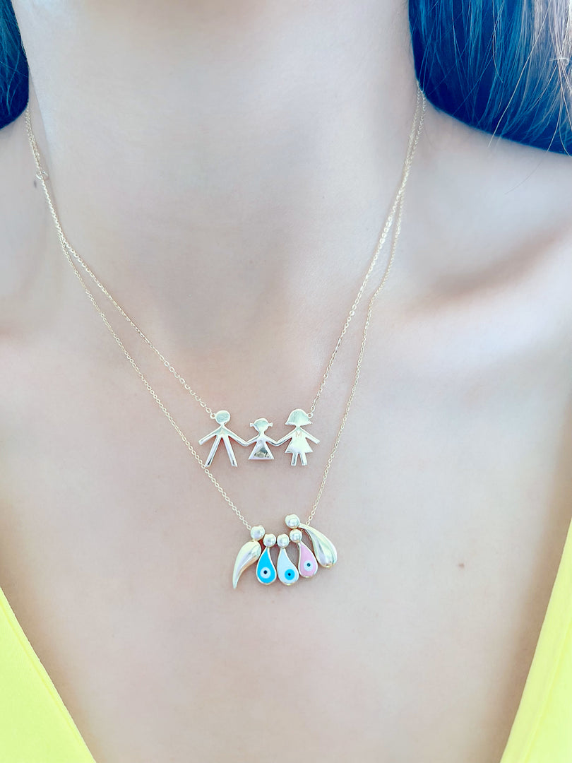 Enamel Family Necklace