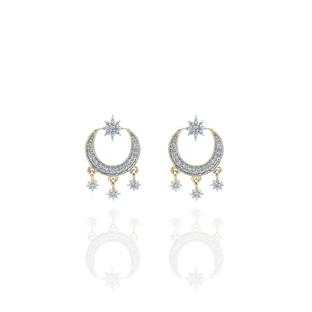 Mini Chandbali Diamond Earrings