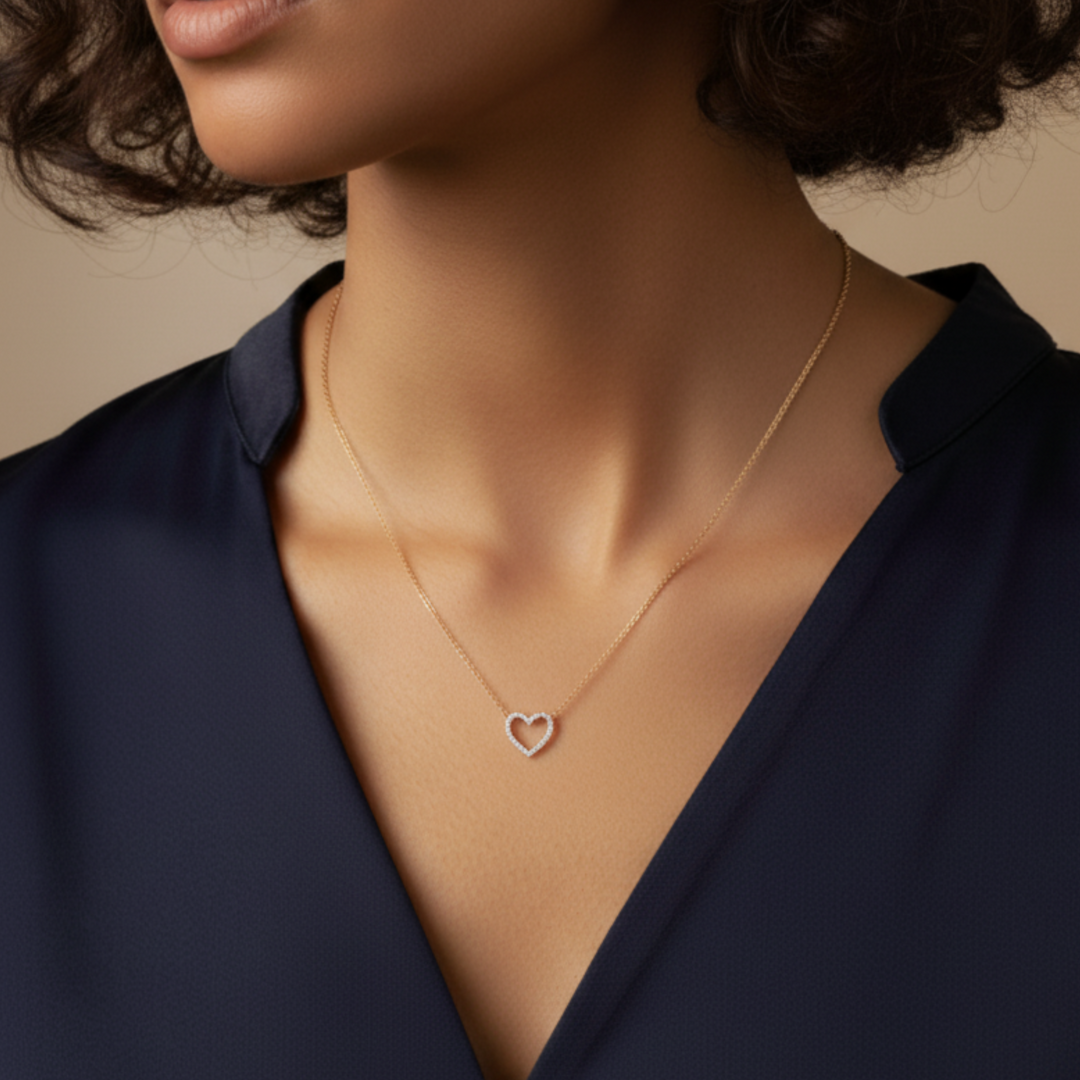 Wilderness Diamond Star or Heart Necklace