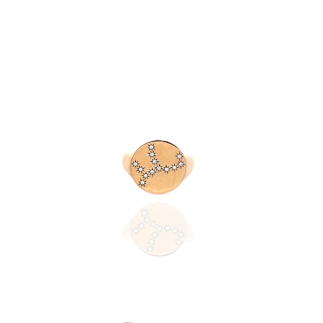 Zodiac Constellations Pinky Signet Ring
