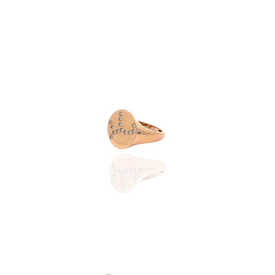 Zodiac Constellations Pinky Signet Ring