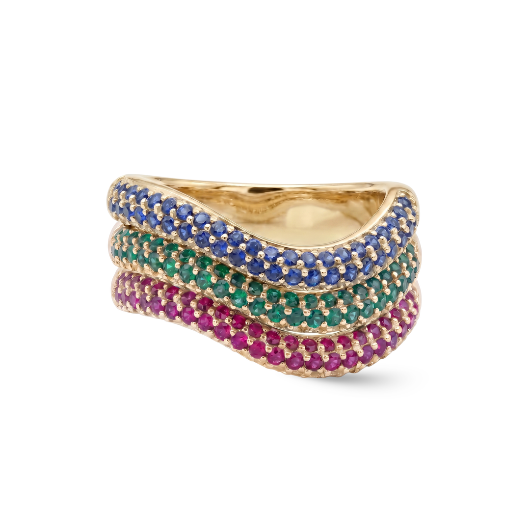 Chroma Wave Triple Ring