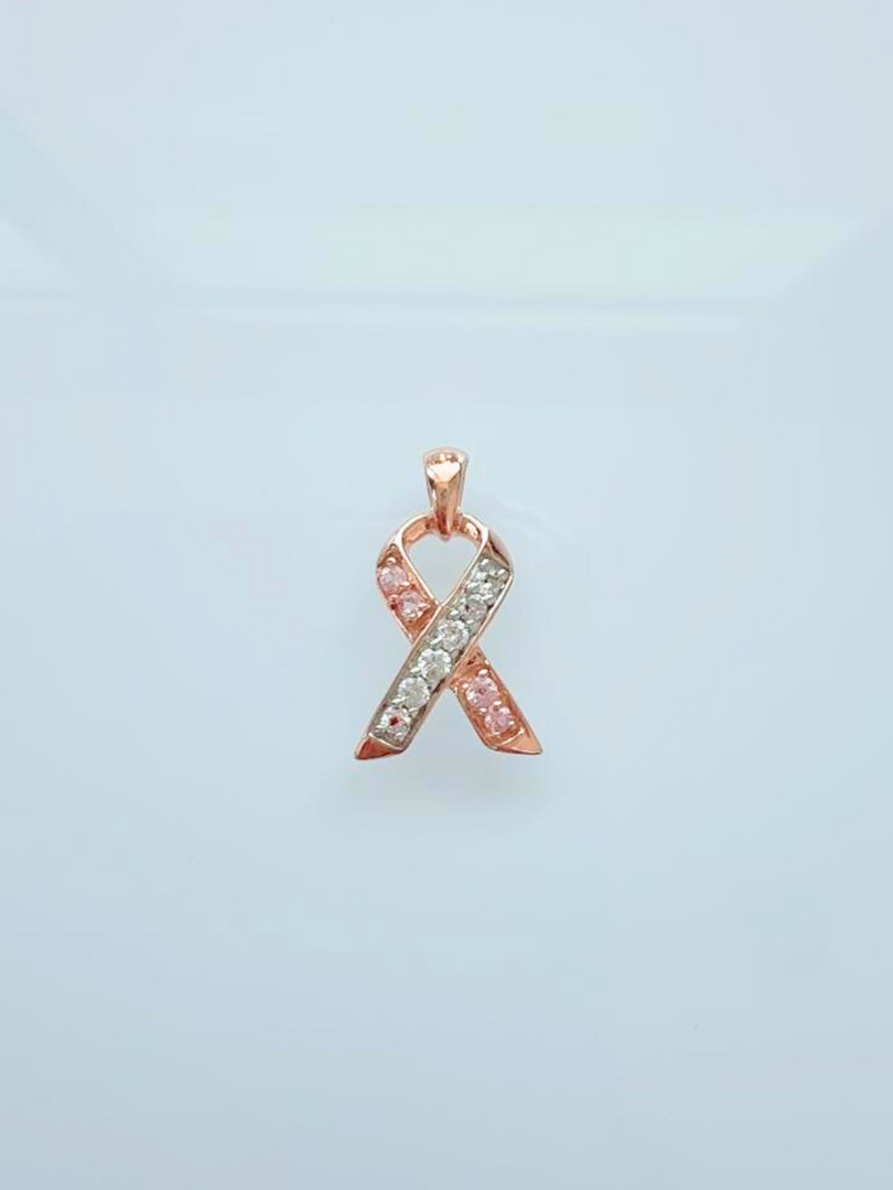 18k Rose Gold Breast Cancer Charm / Pendant