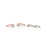 Pave Simple Star Diamond Huggies