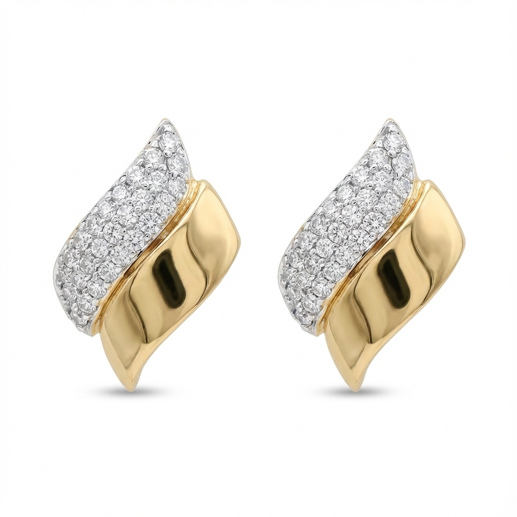 Spiral Earrings with Pavé Diamonds