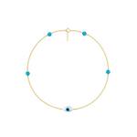 Load image into Gallery viewer, Protection Heart &amp; Evil Eye Turquoise Anklet
