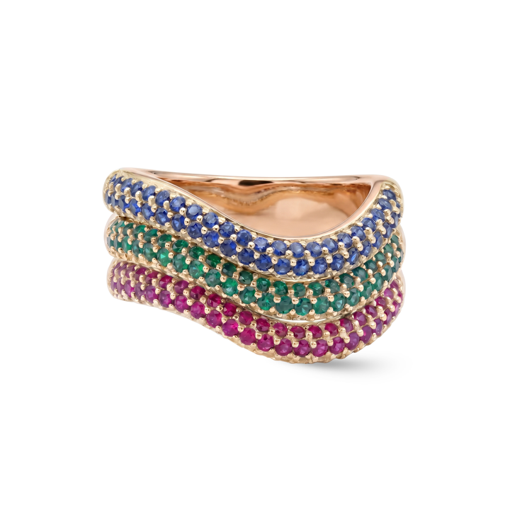 Chroma Wave Triple Ring
