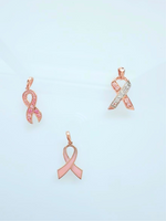 Load image into Gallery viewer, 18k Rose Gold Breast Cancer Charm / Pendant
