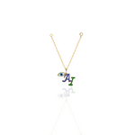 Load image into Gallery viewer, Protection Dual Alphabet and Evil Eye Gold Watch Charm
