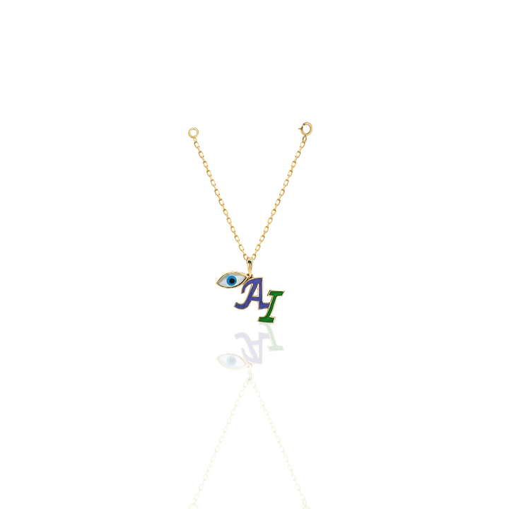 Amara Two Alphabet and Evil Eye Gold Watch Charm