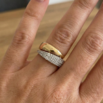 Load image into Gallery viewer, Gold &amp; Pavé Diamond Claw Ring