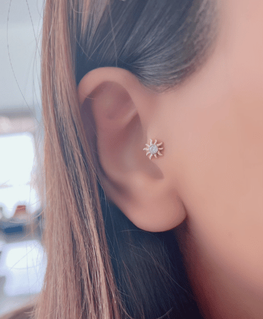 Diamond Daith Piercing Single Piece