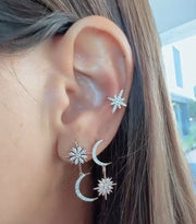 Pave 8 Star Diamond Huggies