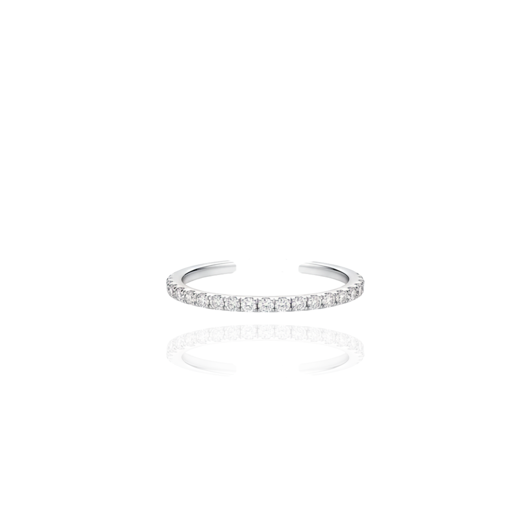 Pave Single Line Diamond Ear Cuff