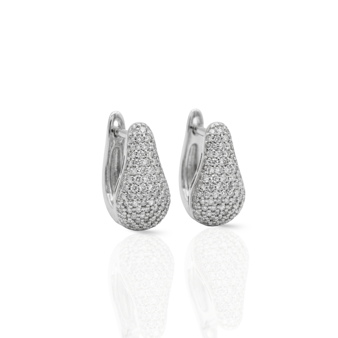 Pave Diamond Teardrop Huggies
