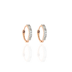Load image into Gallery viewer, Pave Simple Baguette Diamond Huggies
