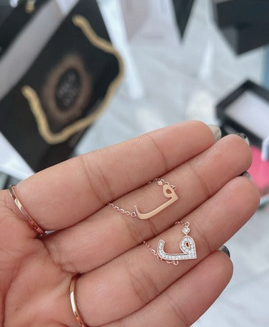 Zeeana Diamond Alphabet Necklace