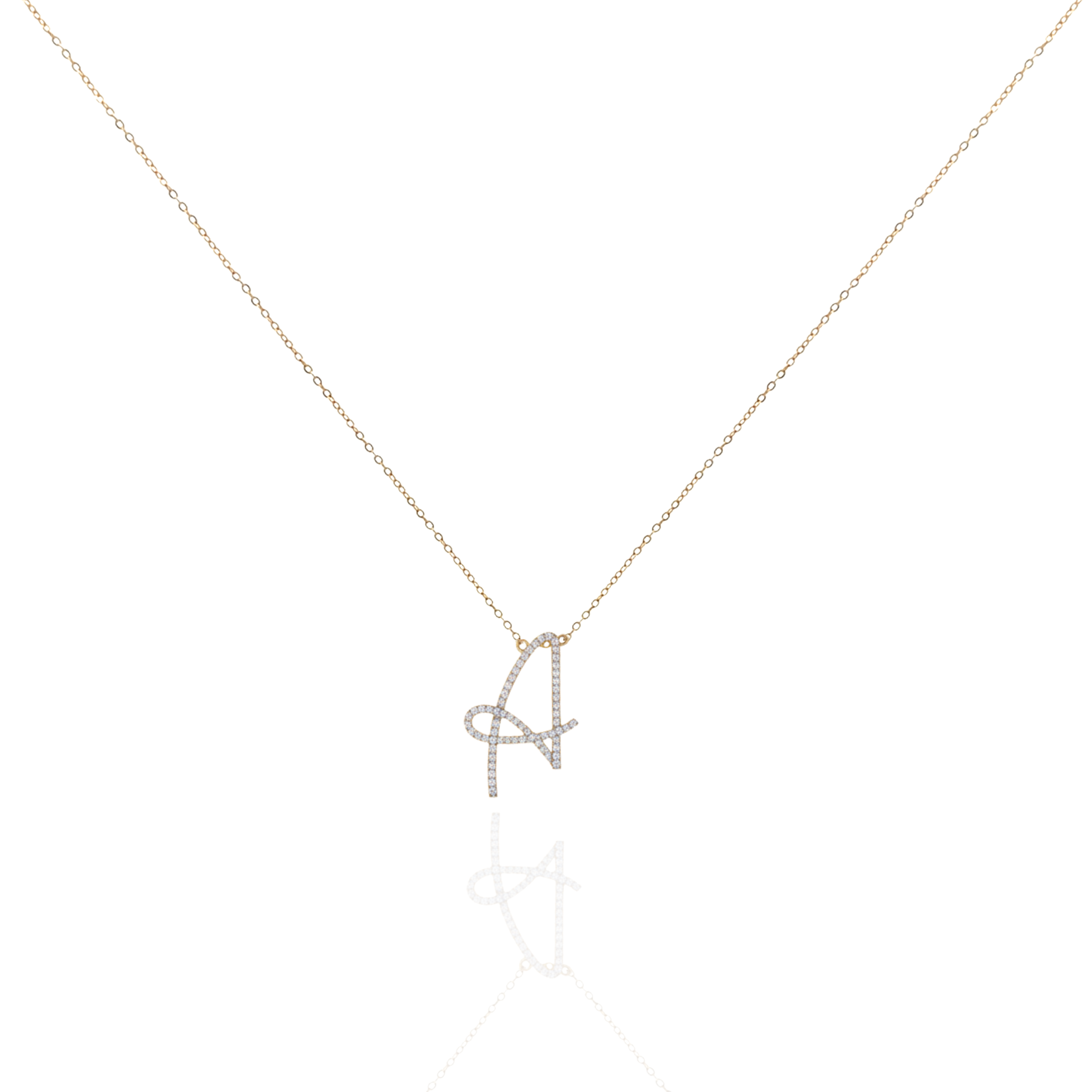 Zeeana Jumbo Initial Diamond Necklace