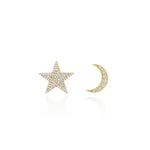 Load image into Gallery viewer, Wilderness Moon Star Diamond Ear Studs
