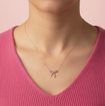 Load image into Gallery viewer, Wilderness Diamond Bow Necklace
