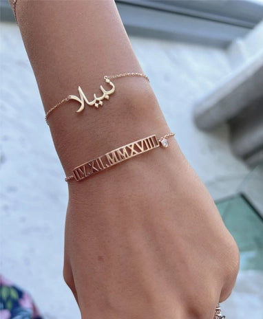 Zeeana Bar Date Diamond Bracelet