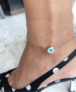 Load image into Gallery viewer, Round Evil Eye Anklet
