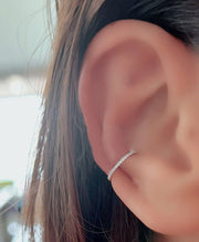 Pave Single Line Diamond Ear Cuff