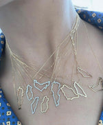 Load image into Gallery viewer, World Map Necklace in 18KT Solid Gold and VS/S1 G-H Diamonds
