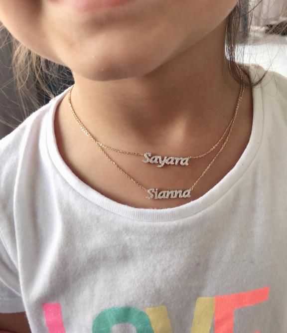 Children Diamond Name Necklace