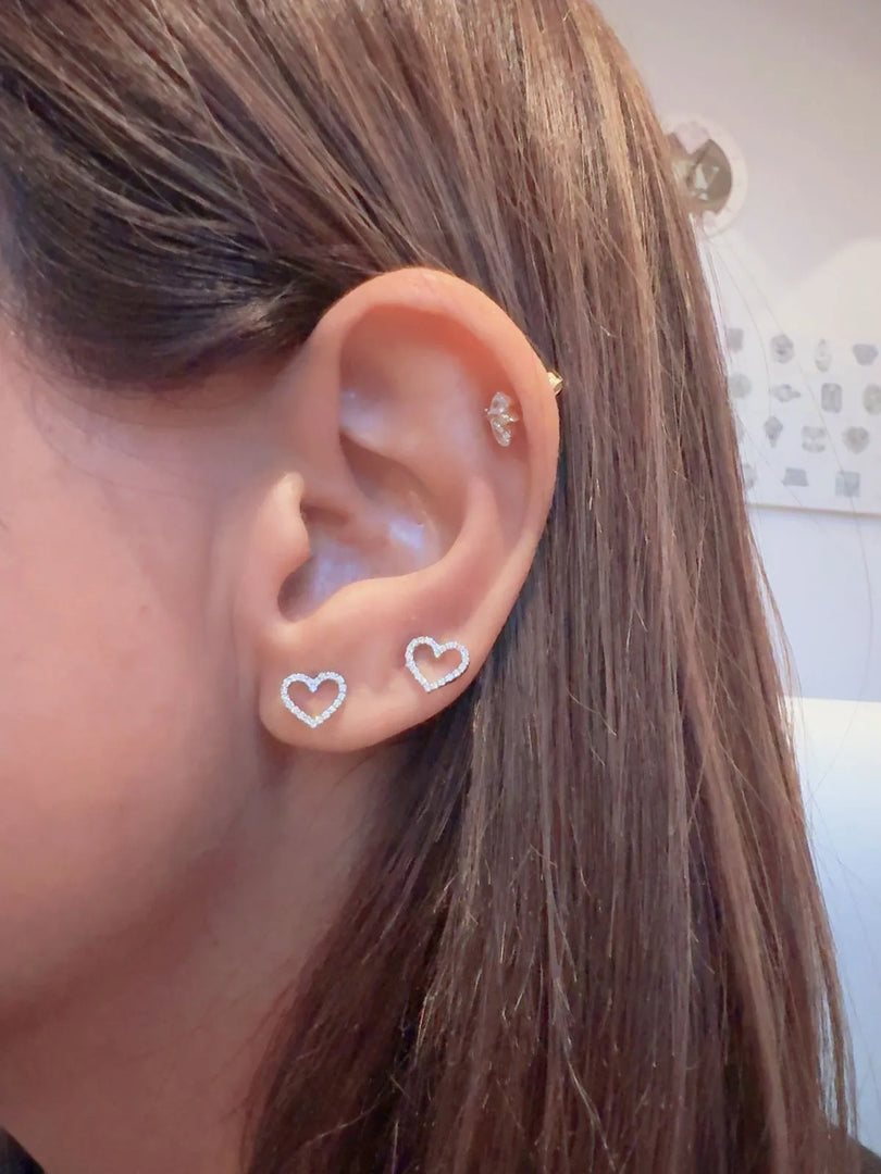 Wilderness Star/ Heart Outline Ear Studs