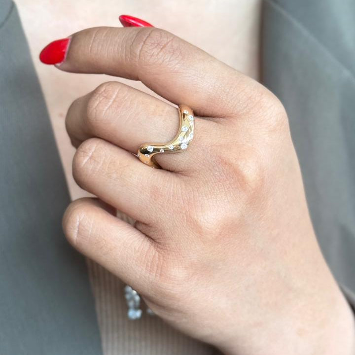 Sinuous Gold Statement Ring