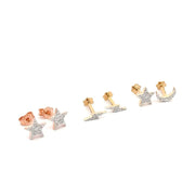 Wilderness Moon Star Diamond Ear Studs