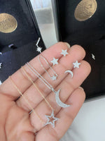Load image into Gallery viewer, Wilderness Moon Star Diamond Ear Studs
