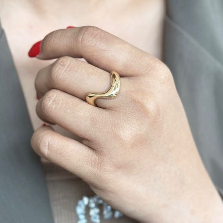 Sinuous Gold Statement Ring