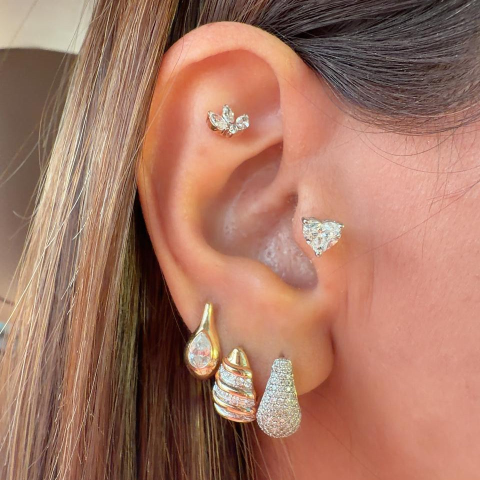 Teardrop Diamond Huggies