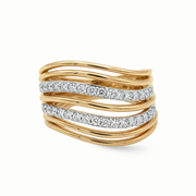 Designer diamond ring 18K gold women Dubai