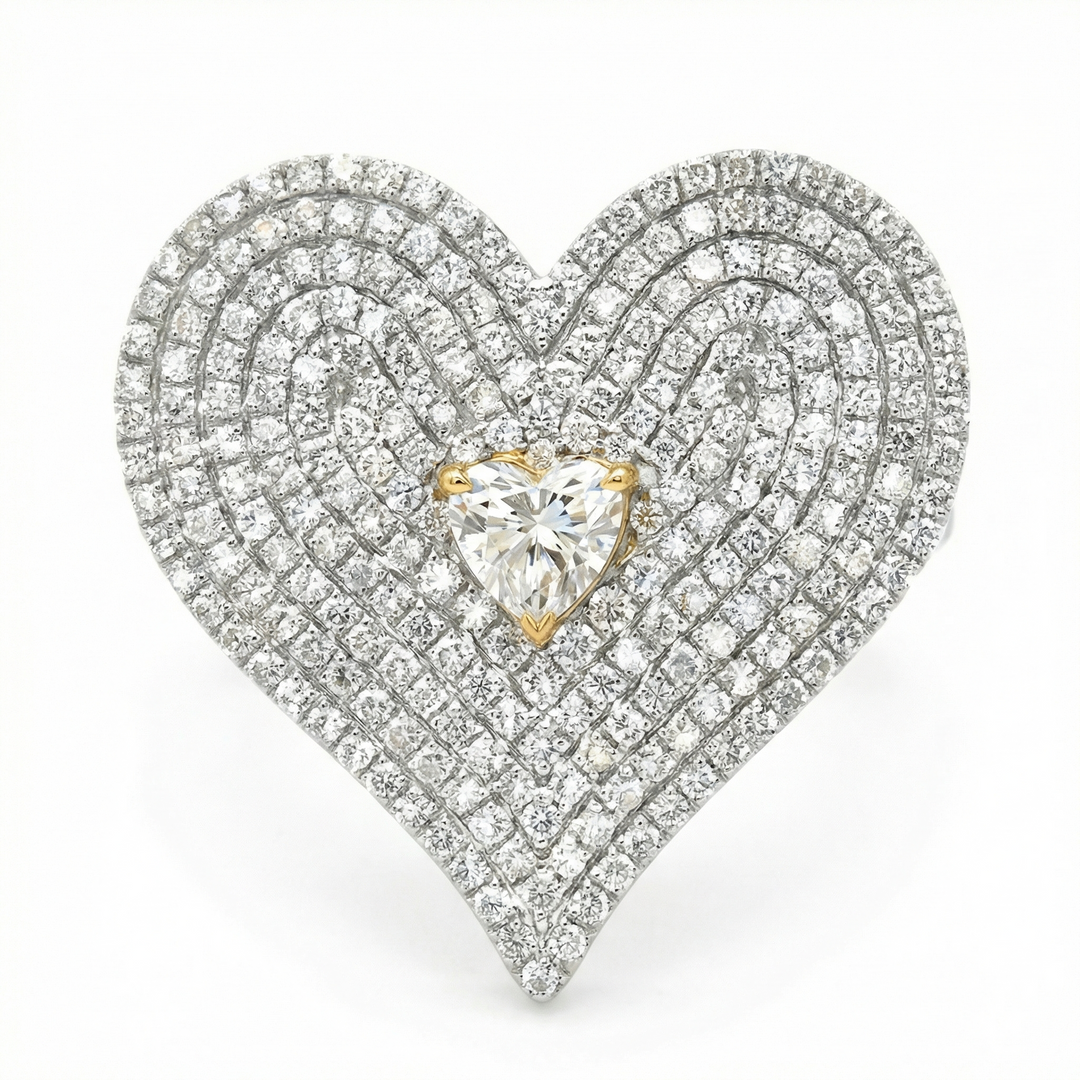 Amara Bedazzled Heart Ring