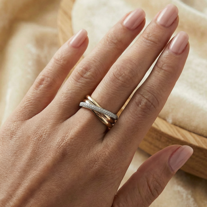 Timless Tricolor Square Ring