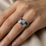 Load image into Gallery viewer, Weave Colorstone and Diamond Ring