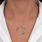Load image into Gallery viewer, Multi Sapphire Starburst Pendant
